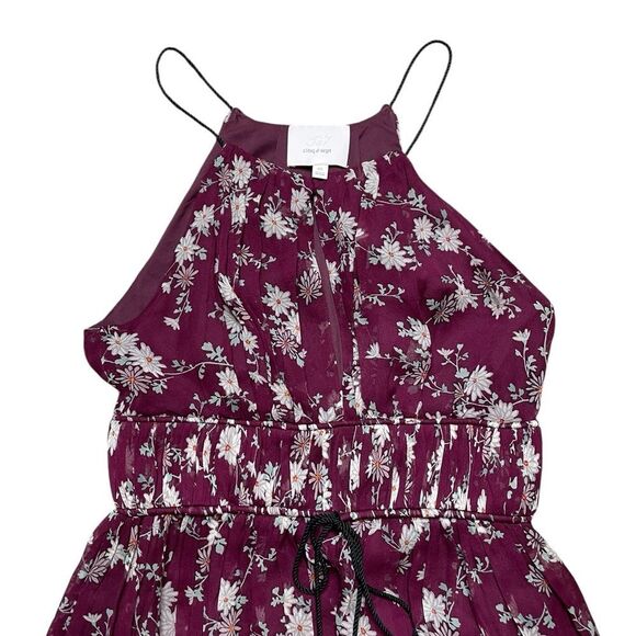 CINQ A SEPT Silk Floral Lotus Mini Dress Size XS - Picture 12 of 13